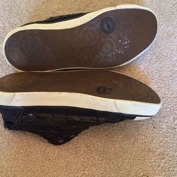 UGG Laela Sparkles Slip On Black Sneakers Suede Sequins - Picture 10 of 11